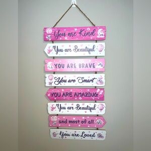 Pink and White Elephant Baby Wall Art